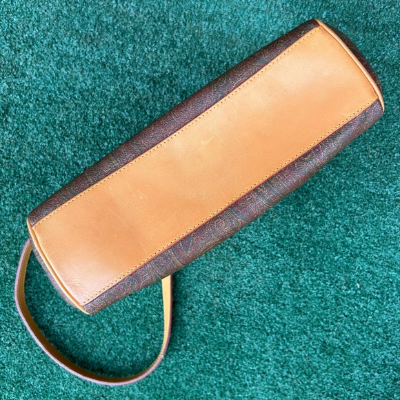 Etro Vintage Paisley Top Handle Messenger Crossbody Bag Brown - Picture 12 of 16